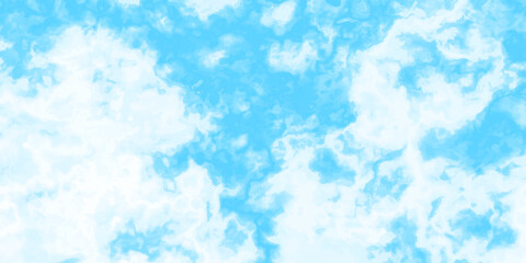 Blue skies with white clouds background. Romantic sky. Abstract nature background of romantic summer blue sky with fluffy clouds. Beautiful puffy clouds in bright blue sky in day sunlight.><