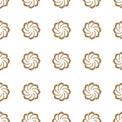 Modern gold flowers seamless pattern in white background