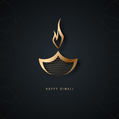 Banner for Indian festival Diwali with luxury Diya , vector illustration