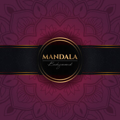 Luxury vector background template with ethnic floral mandala elements, Arabesque ornamental background