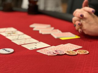poker cards on the table with chips for gambling