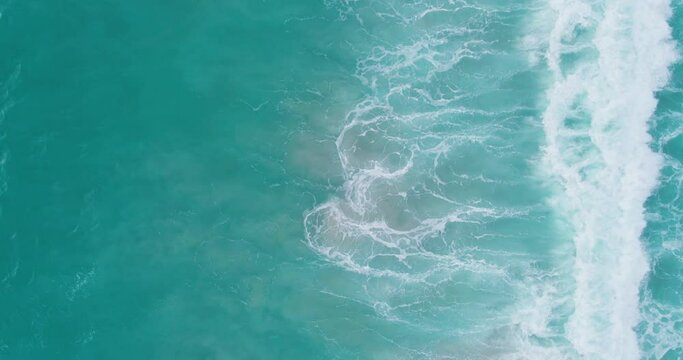 Beautiful blue ocean sea in sunset Aerial view Top-view over seascape water texture Nature sea wave texture background concept. Seascape in Phuket Thailand 