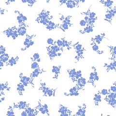 Seamless and beautiful flower illustration pattern,
