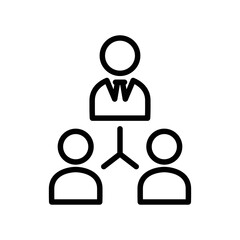 Group organization line icon vector graphic illustration