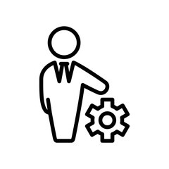 Leadership line icon vector graphic illustration