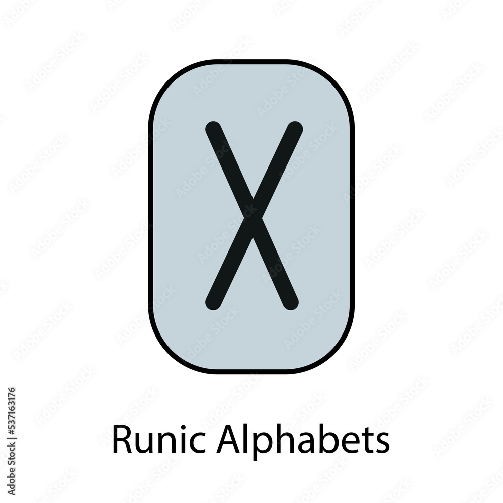 Wall mural runic alphabets. complete collection of rune alphabet, futhark. writing ancient germans. vector myst