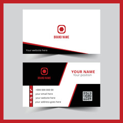 Elegant modern black and white and red business card template