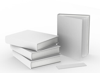 template empty book mockup , 3D rendering