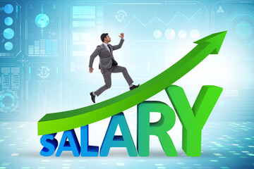 Salary increase concept with businessman