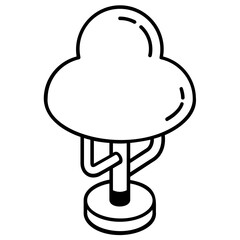 A linear isometric icon of tree 