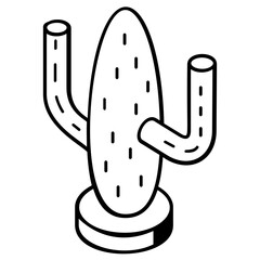 A linear isometric icon of tree 