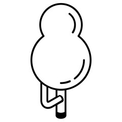 A linear isometric icon of tree 
