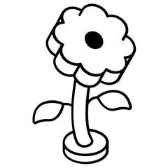 A linear isometric icon of tree 