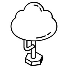 A linear isometric icon of tree 
