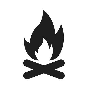 Fire icon on a white background. Vector illustration