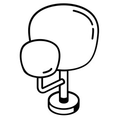 A linear isometric icon of tree 