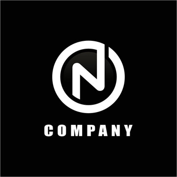 letter n circle logo design vector illustration
