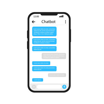 Chat bot on the phone. Vector illustration