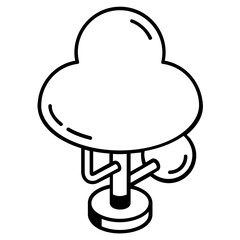 A linear isometric icon of tree 