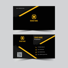 orange and black Modern professional business card template