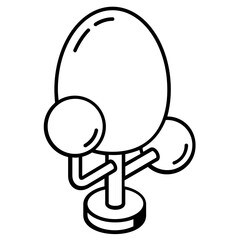 A linear isometric icon of tree 