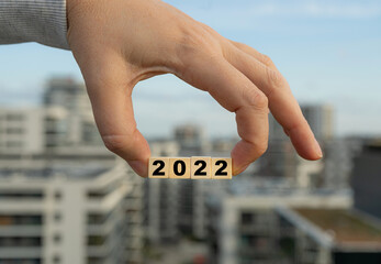Blank Wooden Blocks 2022, Wood Cubes Calendar, New Year Wooden Cube Set