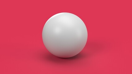 3d White Sphere on Red Background