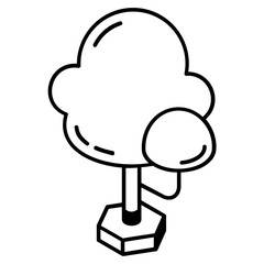 A linear isometric icon of tree 
