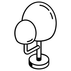 A linear isometric icon of tree 