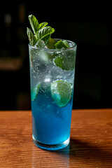 mojito cocktail on black background