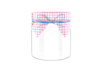 Empty glass jar isolated on a white background. 3d illustration