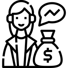 Investor woman icon symbol element