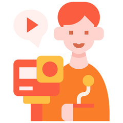 Vlogger man icon symbol element