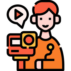 Vlogger man icon symbol element
