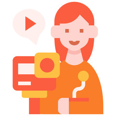 Vlogger woman icon symbol element