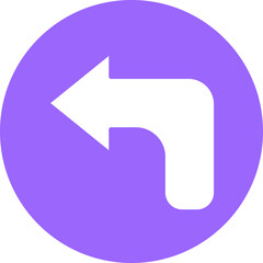 Turn Left Icon Style