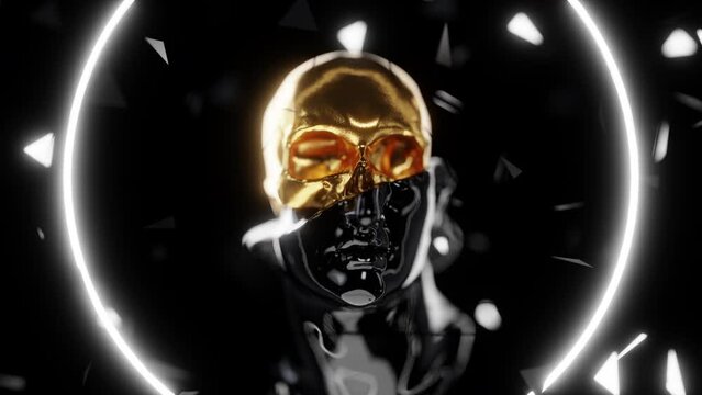 Golden Skulls VJ Loop 4K Background