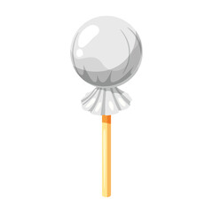 Candy on a stick isometric 3d sweet. Lollipop caramel vector
