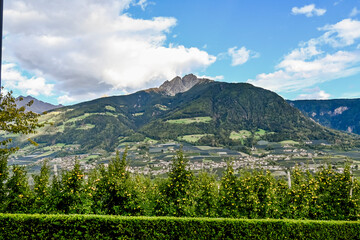 Dorf Tirol, Apfelbäume, Obstbäume, Passeiertal, Vorderpasseier, Hafling, Meran, Weinberge,...