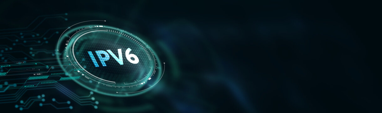 Business, Technology, Internet and network concept. IPV6 abbreviation.Modern technology concept. 3d illustration