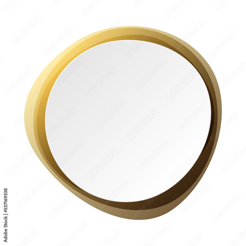 Poster Round circles frame overlay luxury gold gradient with white empty space for text for banner, background, template