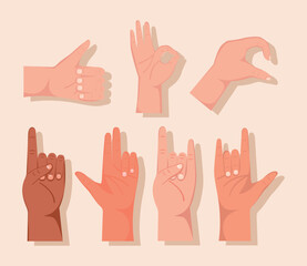 seven hands gestures