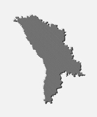 Vector map Moldova, creative map made grey lines