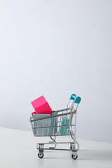Concept of shopping and Black friday, space for text