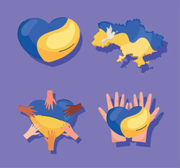 four ukraine peace icons