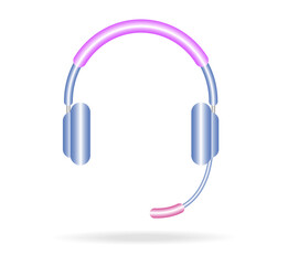 The symbol of the wireless headphones icon.
 3D vector illustration. Cartoon minimalistic style. Banner, design, flyer.