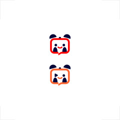 cute clock character smile friendly logo
