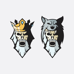 Obraz premium skull king vector illustration logo design