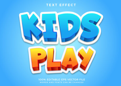 Kids play editable text effect