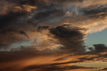 Fototapeta na wymiar Vivid sky on dark cloud before summer storm